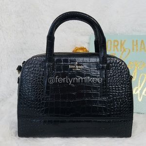 KATE SPADE NEW Women's Handbag Purse Small Felix Riverside St Exotic Black NWT